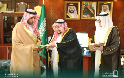 سعادة رئيس  ⁧‫#جامعة_الأمير_سطام_بن_عبدالعزيز‬⁩ أ.د.عبدالله بن عبدالعزيز التميم يستقبل رئيس مجلس إدارة الجمعية التاريخيِّة السعوديِّة أ.د. سامي بن سعد المخيزيم والوفد المرافق له, وجرى خلال اللقاء مناقشة أوجه التعاون بين الطرفين.